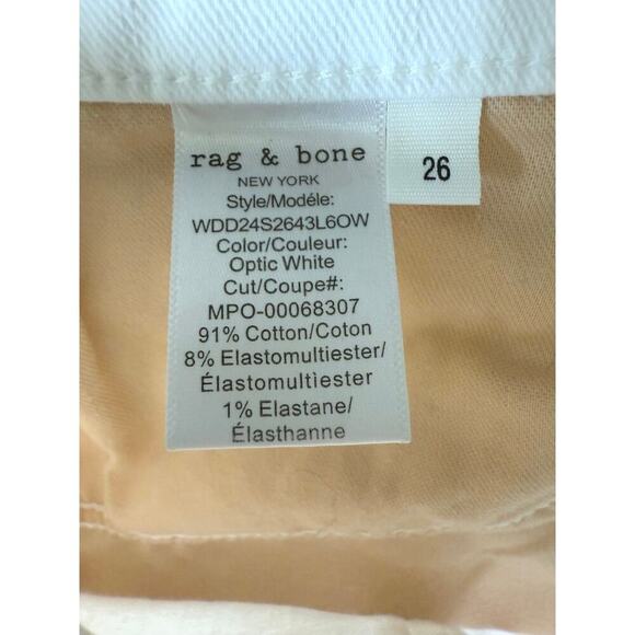 Rag & Bone Dre Low Rise Slim Boyfriend Jean Size 26 White Denim - Picture 12 of 12